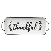 THANKFUL METAL TRAY WITH HANDLE