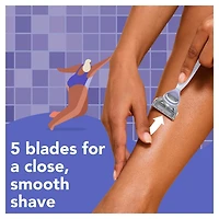 joy lavender razor for women, shave kit with 1 handle + 2 razor blade refills