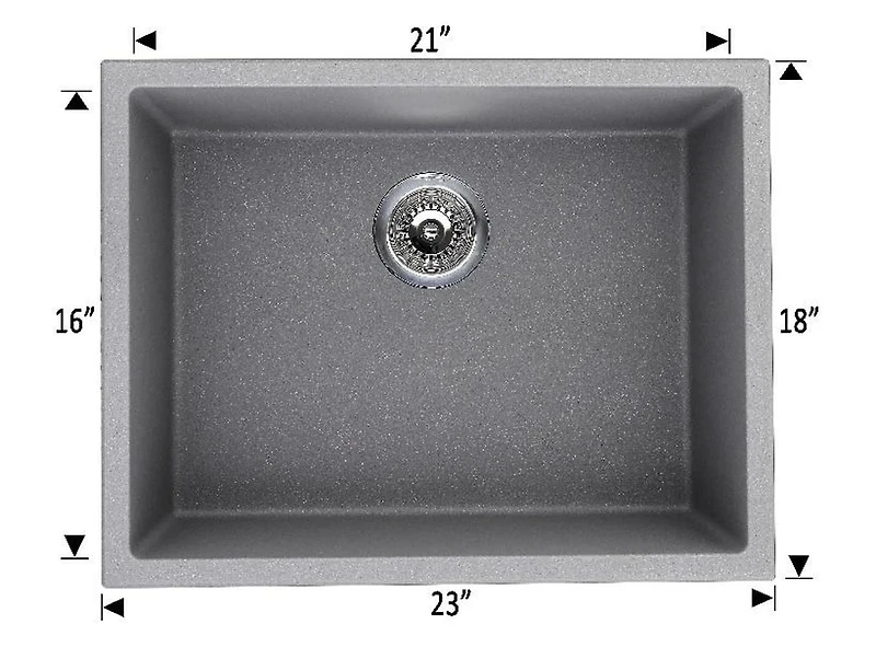 American Imaginations -in. W CSA Approved Granite Composite Kitchen Sink With Bowl AI