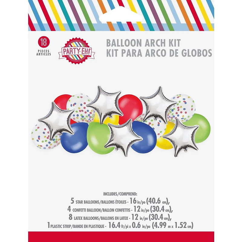 Kit d’arche de ballons arc-en-ciel, 18 ct Arche de ballons arc-en-ciel à 18Un