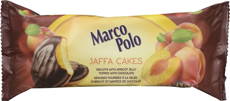 Marco Polo Jaffa Cakes with Apricot Jelly and Chocolate Coating, 135g, Apricot Jaffa Cakes
