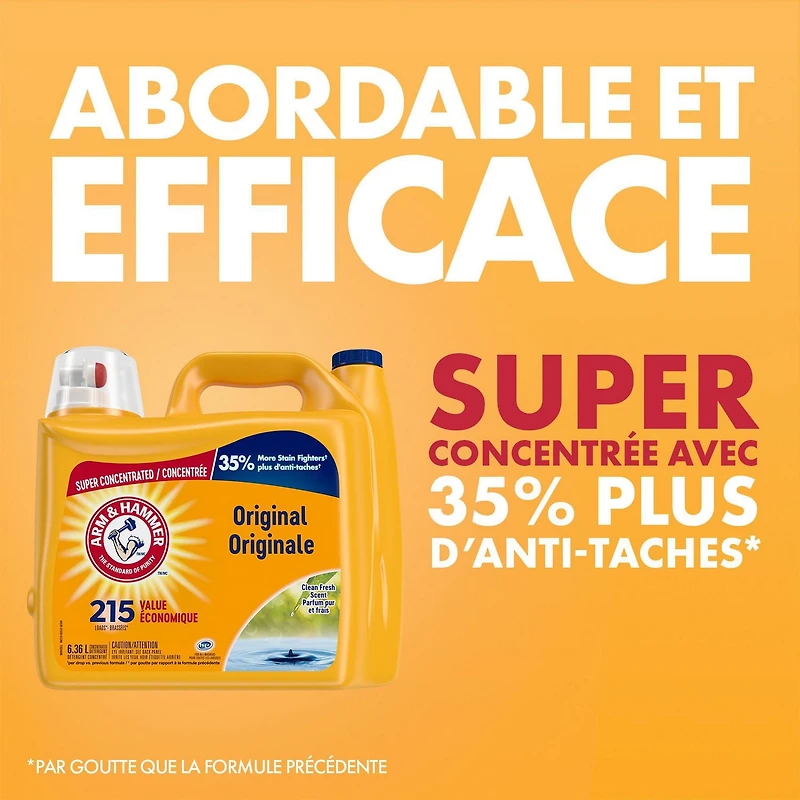 Arm & Hammer Clean Fresh Scent Liquid Laundry Detergent, 215 Loads, 6.36-L