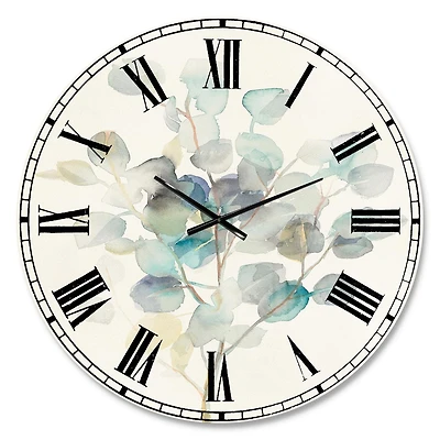 Designart Feuilles d'eucalyptus I horloge murale