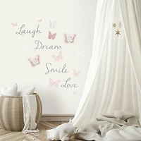 ROOMMATES BUTTERFLY DREAM W/3D CUTOUTS PEEL & STICK WALL DECALS