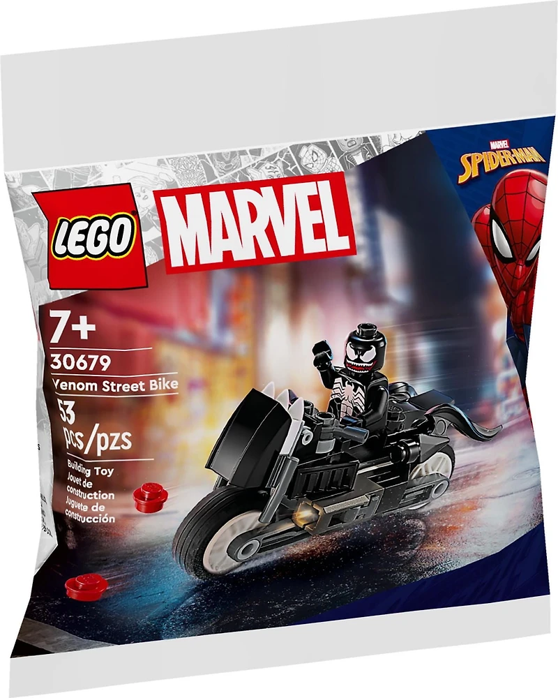 LEGO Marvel Venom Street Bike Building Toy, Motorcycle Toy with Venom Minifigure, 30679, Includes 53 Pieces, Ages 7+