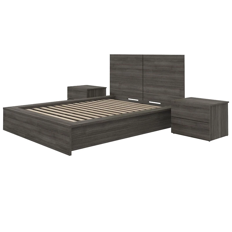 James 4-Piece Bedroom Set with Bed, Headboard and 2 Nightstands