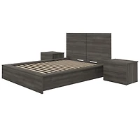 James 4-Piece Bedroom Set with Bed, Headboard and 2 Nightstands