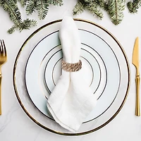 Anneau De Serviette De Jute Brun - Ensemble De 6