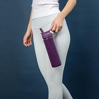 Thyme & Table 26 oz Water Bottle with Straw Lid, Purple with Moon Gold Charm