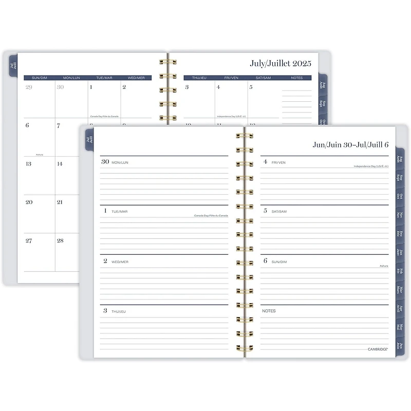 2025-2026 Cambridge® Colour Bar Navy Small Weekly Academic Year Planner
