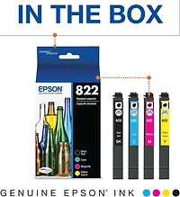 Ensemble de cartouches d’encre Epson T822 - Capacité standard - Noir/Cyan/Magenta/Jaune