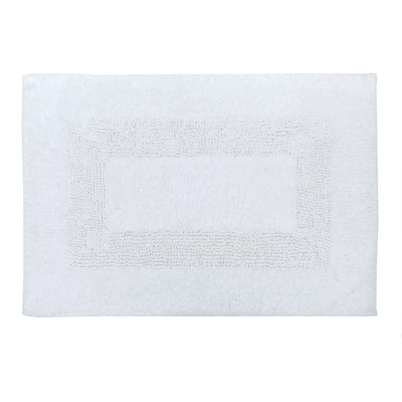 Tapis de bain Mainstays Racetrack 100% Coton Blanc, 17" x 24" Tapis de bain antidéparant