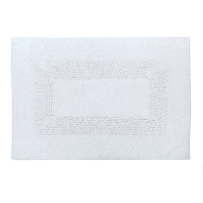 Tapis de bain Mainstays Racetrack 100% Coton Blanc, 17" x 24" Tapis de bain antidéparant