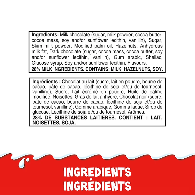 Kinder Schokobons, Fine Milk Chocolate Pieces with a Milky and Hazelnut Filling, Easter Treats for Kids