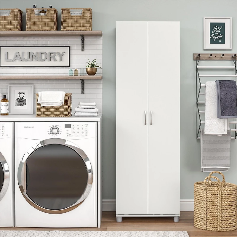 Systembuild Evolution Lory 24" Utility Storage Cabinet, White