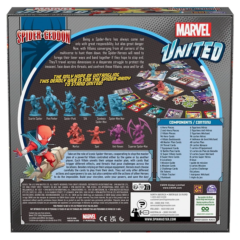 Marvel United Spider-Geddon, Jeu de stratégie par CMON et Spin Master Games | Jeu Spiderman pour adultes | Jeu Spiderman pour adultes et enfants à partir de 14 ans