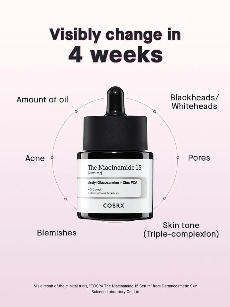 COSRX The Niacinamide 15 Serum 20g, 15% Niacinamide: Brightens & refines skin