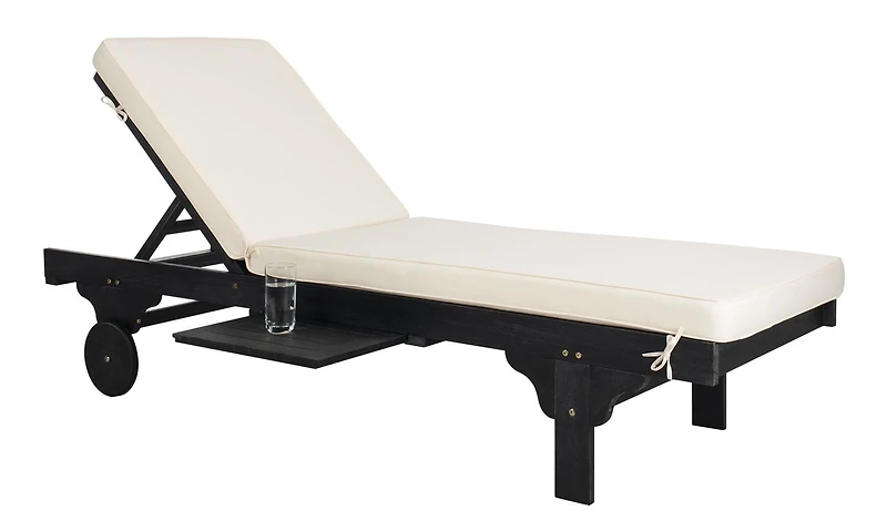 SAFAVIEH Newport Chaise longue d'extérieur Noir/Beige