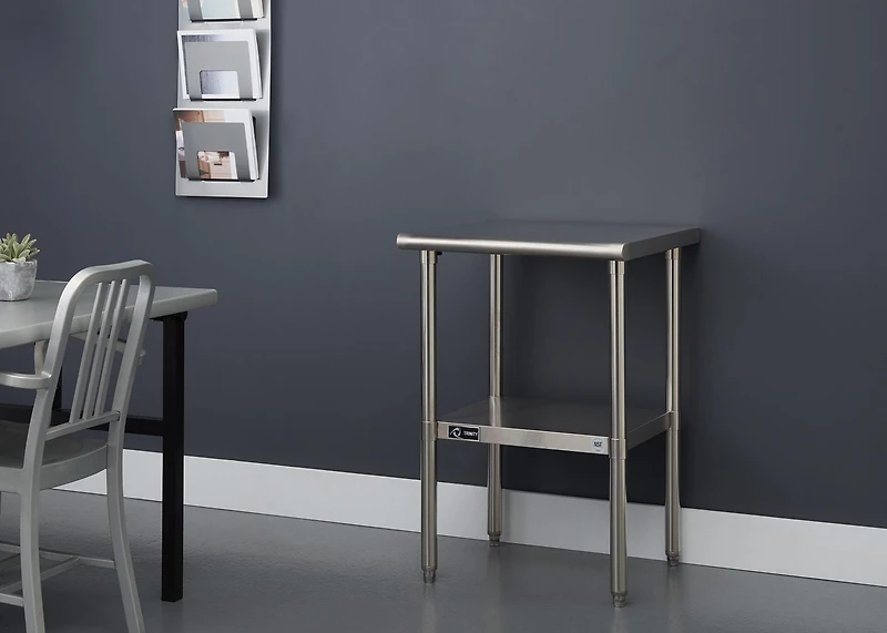 TRINITY – Table de préparation EcoStorage en acier inoxydable, homologuée NSF