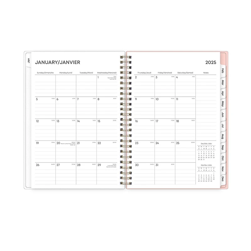 2025 Weekly Monthly Planner Notes, 5.875x8.625, Blue Sky, Aminah Rose, 6x9 Weekly/Monthly Planner