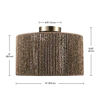 Lulu 1-Light Flush Mount Ceiling Light, Matte Brass, Paper Twine Shade