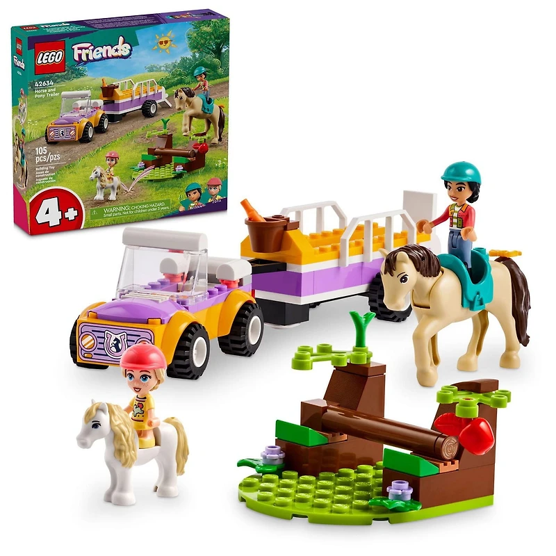 LEGO Friends La remorque du cheval et du poney 42634 Ensemble de construction (105 pièces) Comprend 105 pièces, 4+ ans