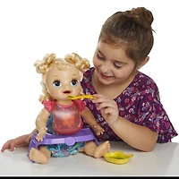 Baby Alive English Speaking Happy Hungry Baby Blond Curly Hair