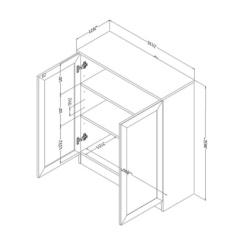 South Shore Essence Armoire de rangement avec 2 portes