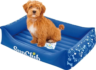 SunClub Inflatable Dog Bed – Waterproof, Portable, Blue – Large (36″ x 26″ x 7.9″)