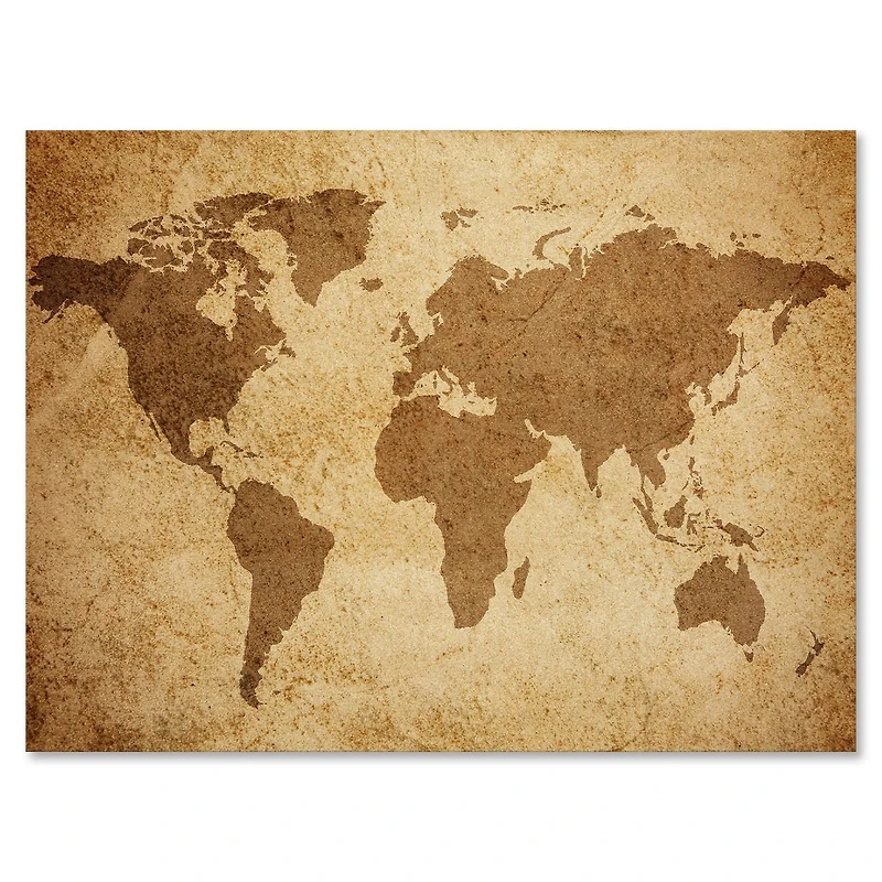 Designart Ancienne carte du monde V Art mural sur toile