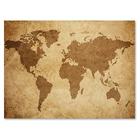 Designart Ancienne carte du monde V Art mural sur toile