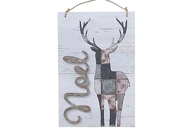 Wooden Wall Decor With Noel Deer