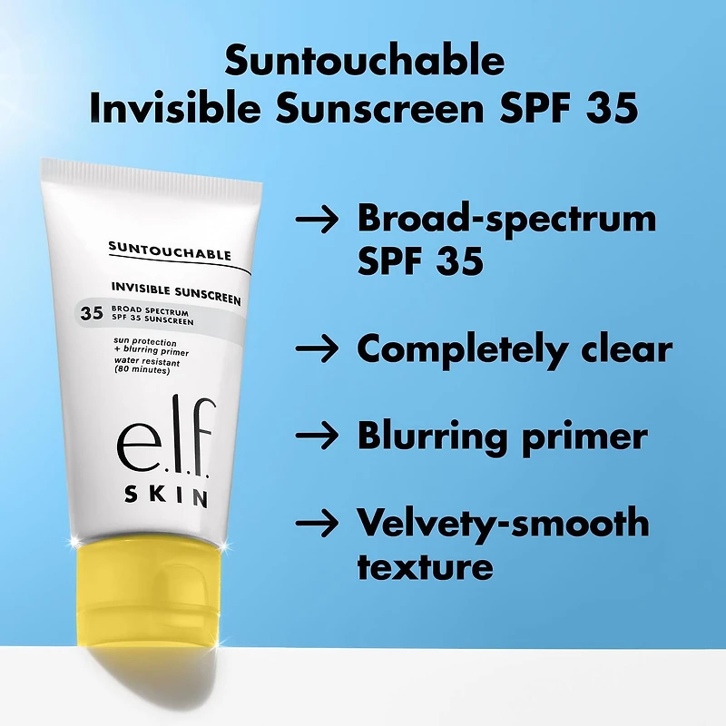 e..f. Cosmetics Suntouchable! Écran solaire invisible FPS 35 Invisible, FPS 35 à large spectre, 50 ml