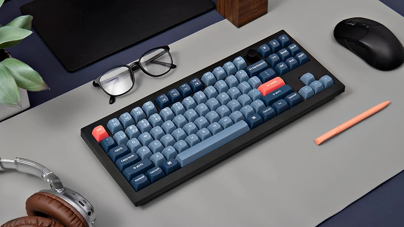 Keychron V3 Max Clavier mécanique sans fil RVB remplaçable à chaud interrupteur rouges cadre en ABS avec interrupteur disposition TKL noir carbone V3M-D1