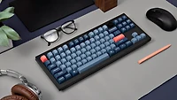 Keychron V3 Max Clavier mécanique sans fil RVB remplaçable à chaud interrupteur rouges cadre en ABS avec interrupteur disposition TKL noir carbone V3M-D1