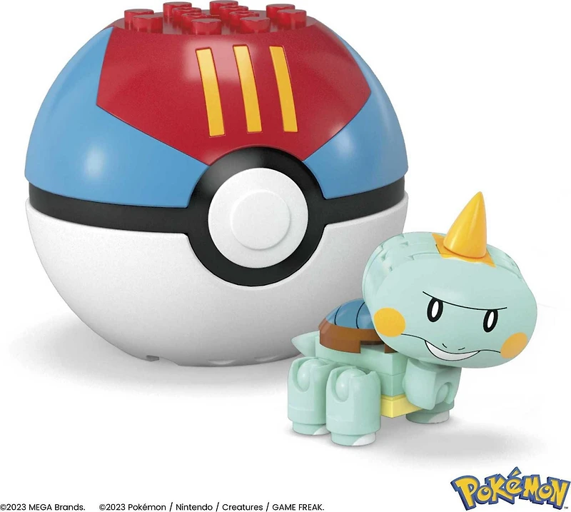 MEGA – Pokémon – Figurine articulée – Khélocrok, Pokéball - 22 pièces