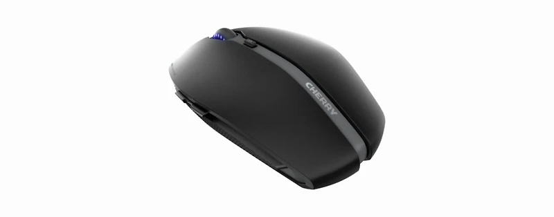 Cherry GENTIX BT Wireless Bluetooth Mouse, Multi-Device Function for up to 3 Devices, Switchable Resolution (1K/2K DPI), 7 Buttons and Scroll Wheel, Battery Operated (Black)