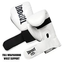 Gants de boxe Tapout 10 oz avec fermeture Velcro réglable - Blanc