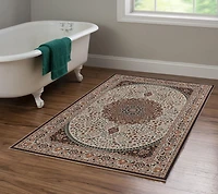 Tapis d'appoint Emerald Aerin noir & ivoire de 3 pi 3 po x 5 pi