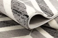 Rug Branch Montage 2' x 30' (Exact Size: 2'3" 30') Geometric Indoor Runner Rug, Grey Beige, Wave - Entryway, Hallway, Bathroom, and Kitchen