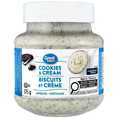 Great Value Cookies & Cream Spread, 375 g