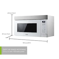 Panasonic NNST27HW Genius Prestige Plus 2.0 cft. Over-The-Range Microwave, White