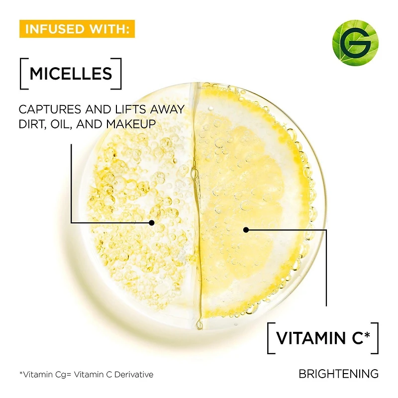 Garnier Eau Micellaire Nettoyante avec de la vitamine C  400 MLT Enlève le maquillage + nettoie + illumine, sans rincer