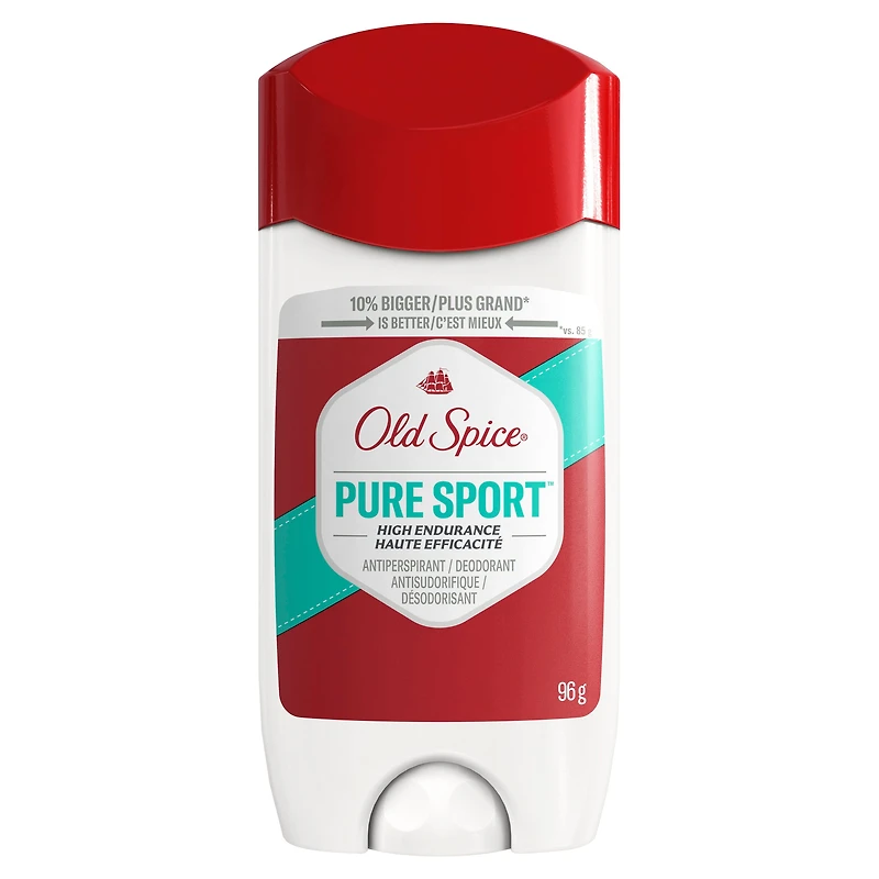 Antisudorifique et désodorisant Old Spice High Endurance pour hommes, protection de 48 heures, parfum Pure Sport 96 g