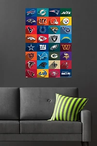 NFL League - Logos 24 Wall Poster, 22.375" x 34"