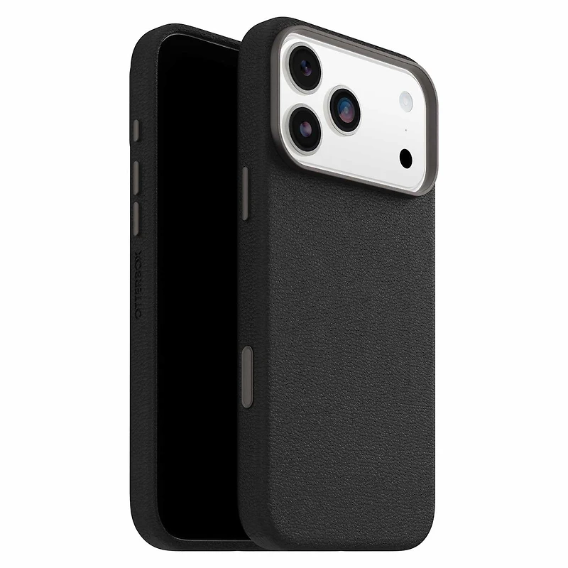 OtterBox Étui Symmetry Cactus Leather MagSafe avec Contrôle de la Caméra Noir Ash (Noir) pour iPhone Air