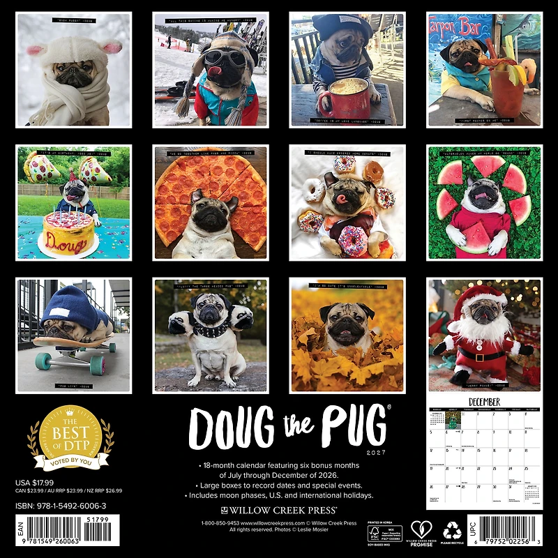 Doug the Pug & Dory 2027 Carré WILLOW CREEK