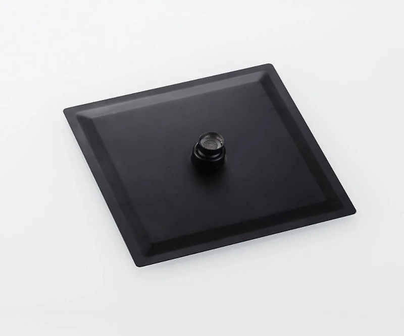 DROP Bath and Kitchen Pomme de douche à effet de pluie carrée de 10" x 10" de couleur noire - DR091037