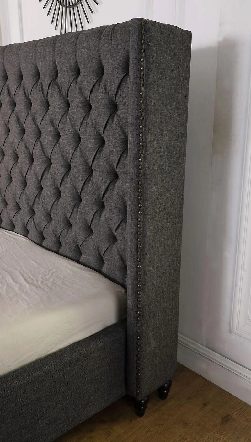 Olivia Queen Platform Bed, Grey