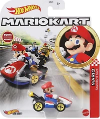 Véhicule Mario Standard Mario Kart Hot Wheels en métal moulé sous pression à l’échelle 1:64